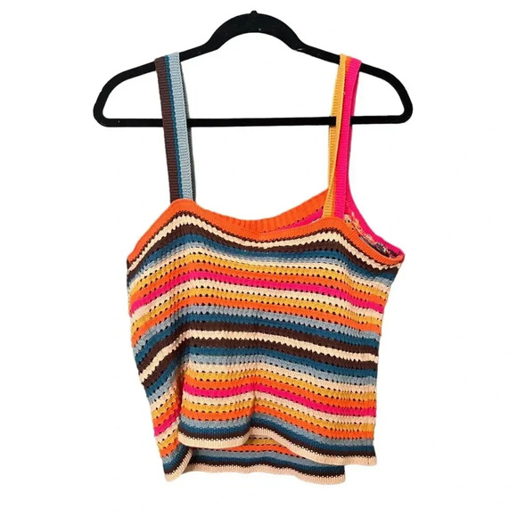 Faherty Byt Rainbow Falls Crochet Tank Top NWT Size XL - Picture 5 of 6
